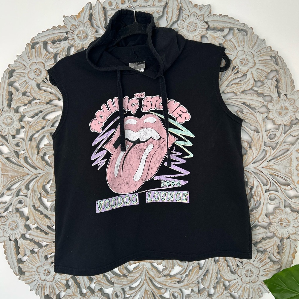The Rolling Stones Sleeveless Hoodie | Women’s Medium | Rock Band Sweatshirt